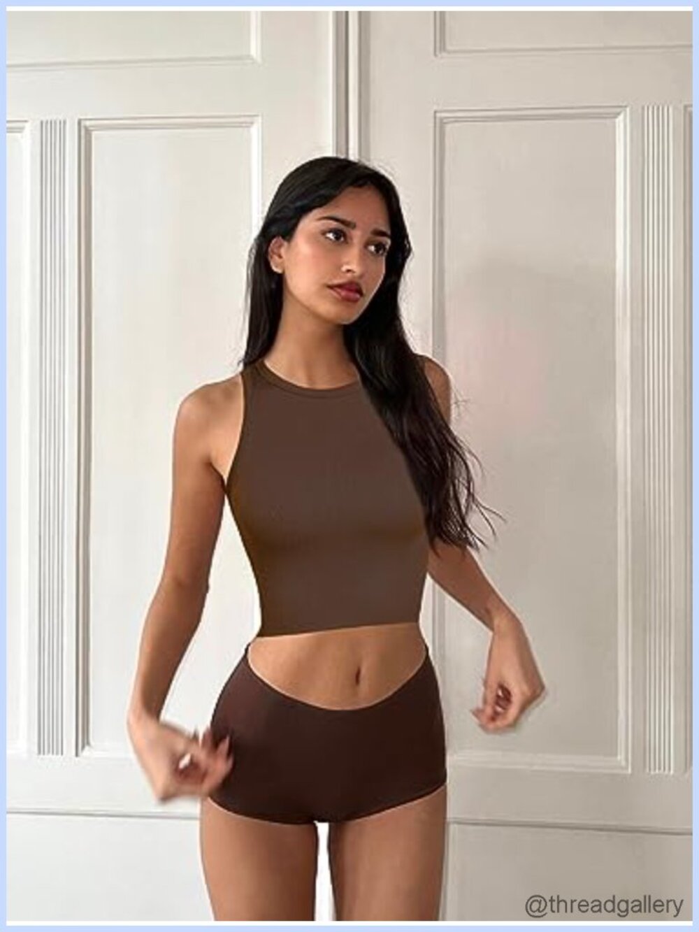 Seamless Ribbed Racerback Crop Tank Tops 3 Pack - Picture 4 of 6